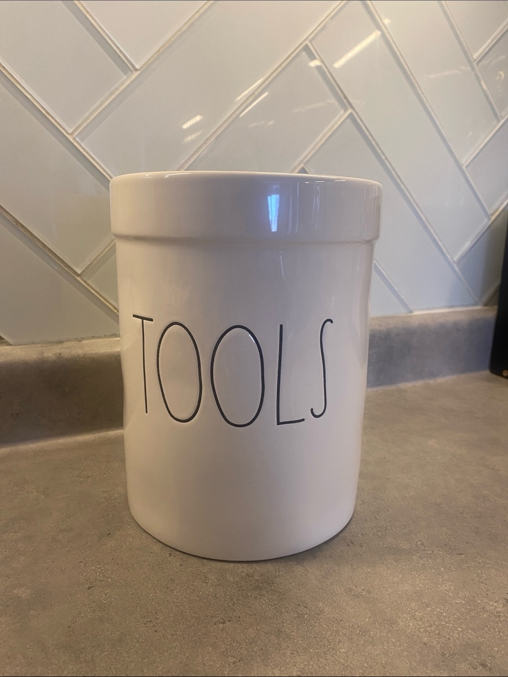 Rae Dunn White Ceramic 'TOOLS' Utensil Crock